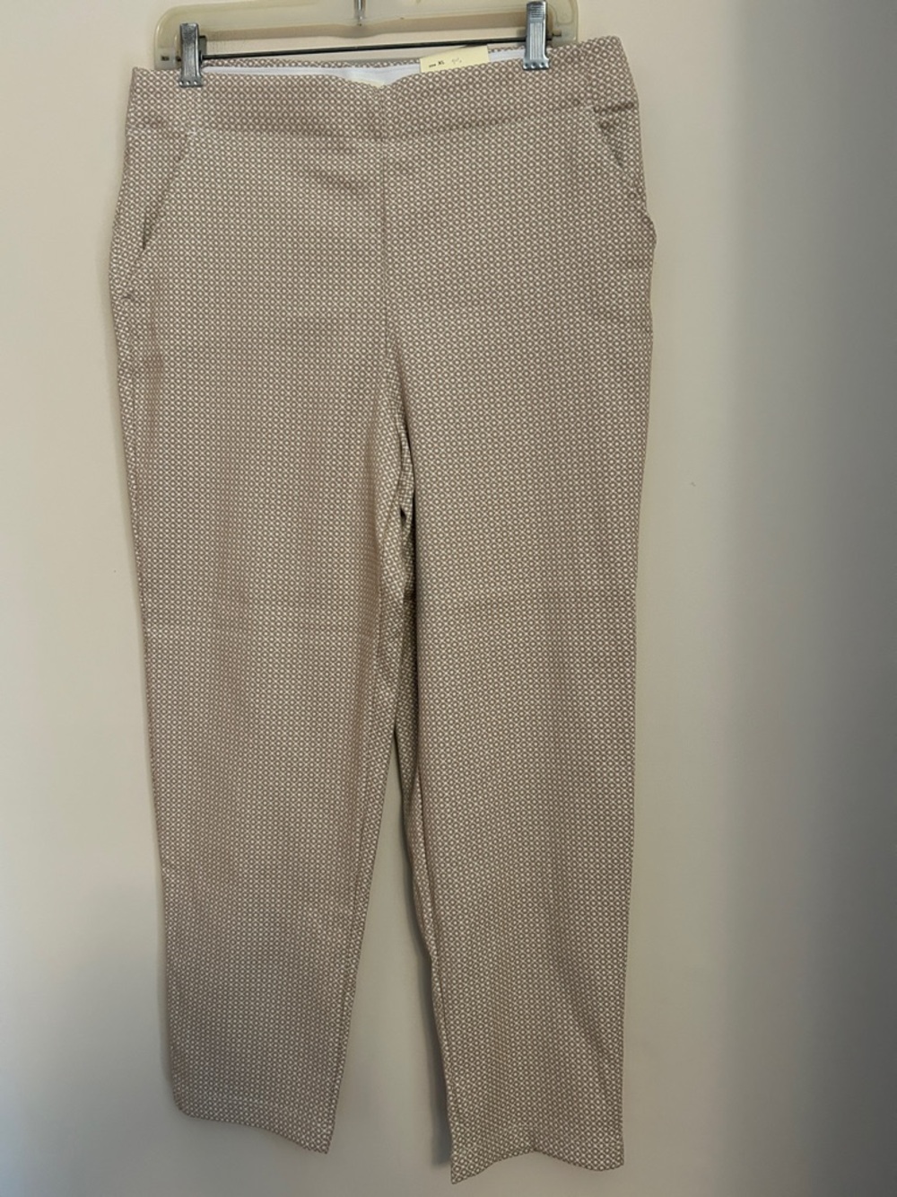 Max Sridio beige/cream print pull on pants polyester/spandex new/tags size XL